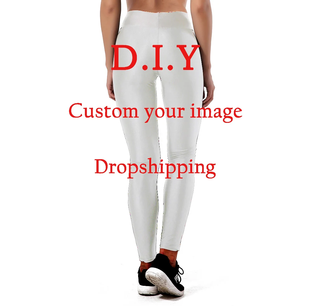 OGKB DIY Customize Women Soft Legging Personality 3D Print Leggings Elastic Fitness Slim Design Fun Trousers DropShipping