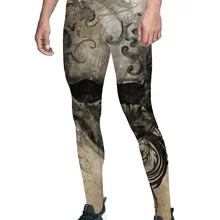 Татуировка черный искусство Хэллоуин брюки мужские леггинсы не просвечивают День благодарения спортивная одежда дышащий девять брюки быстросохнущие без ног C