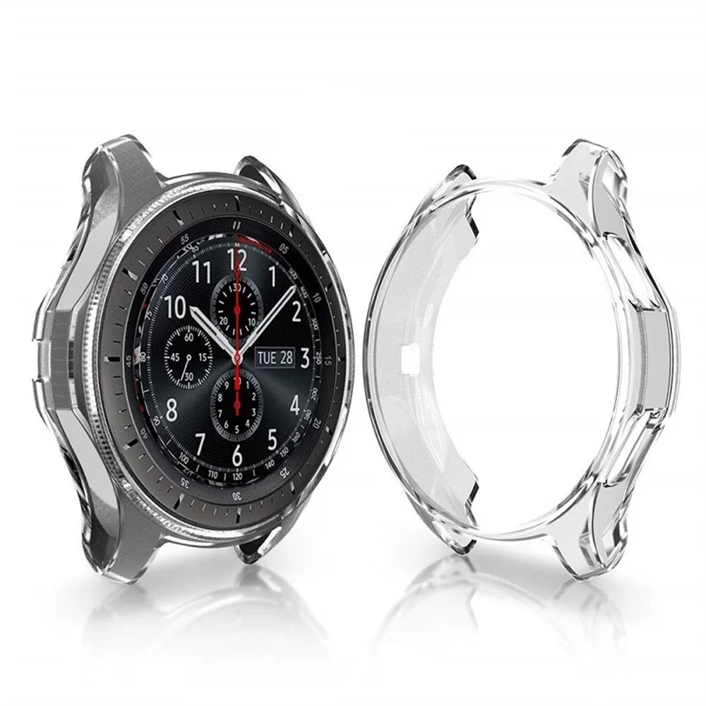 Прозрачный Чехол-безель с кольцом для samsung Galaxy Watch 46 мм, защитная оболочка для Galacy gear S3/Galaxy 42 мм, ТПУ Защитная рамка, аксессуары - Цвет: Прозрачный