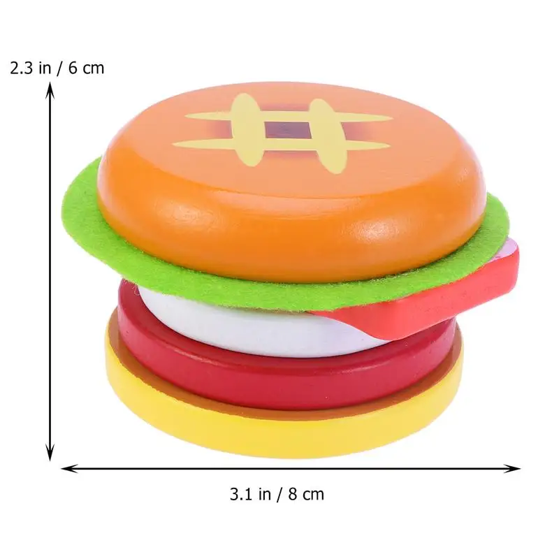 Burger Магнитная деревянная режущая фруктовая игрушка милая имитация еды кухонные игрушки развивающие ролевые игры Забавный детский праздничный подарок для детей - Цвет: Burger