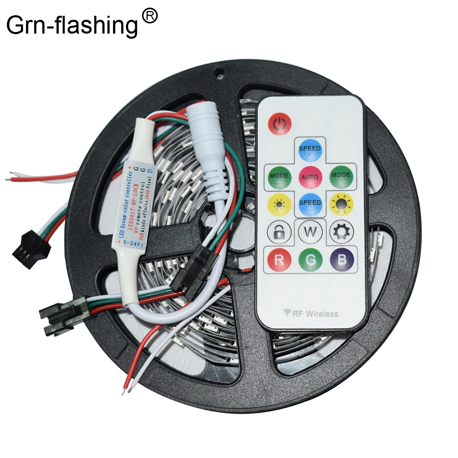 #cheap 5M ws2812b ws2812 Smart LED Strip 30leds m no waterproof DC5V 5050 dream color lights programmable IC led light with controller