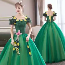 Пышные платья принцессы с цветочной аппликацией, пышные платья с открытыми плечами, фатиновое Пышное Платье трапециевидной формы, длинное милое платье для выпускного вечера, 16