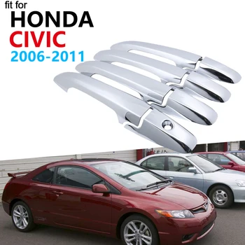 

Luxurious Chrome Exterior Door Handle Cover Trim Set for Honda Civic 2006~2011 MK8 Accessories Car Stickers 2007 2008 2009 2010