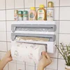 ADOREHOUSE Wall-Mount Paper Towel Holder Sauce Bottle Rack 4 In 1 Cling Film Cutting Holder Mutifunction Kitchen Organizer ► Photo 2/6