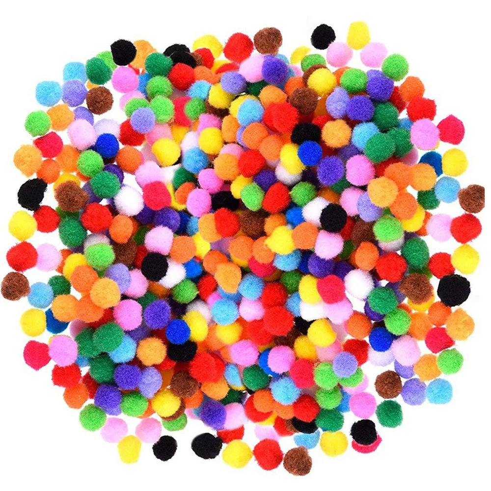 100Pcs 10/15/20mm Soft Pom Poms for Needlework Fluffy Pompoms Ball Handmade Kids Toys DIY Craft Supplies Garment Accessories