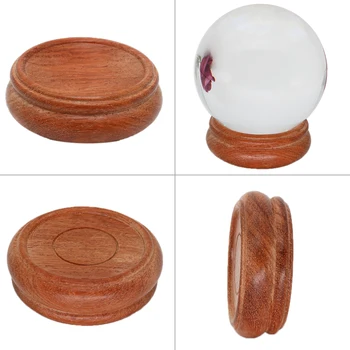 

Wood Display Stand for Crystal Glass Lens Ball Large Divination Photography Lensball Base 40 60 80 100mm Big Magic Sphere Holder