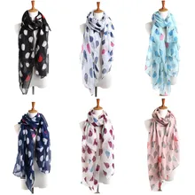 Элегантный Шелковый атласный шарф для дам, винтажная мода, тонкие шали для женщин, Дамский Длинный шарф с рисунком ежа, теплая шаль