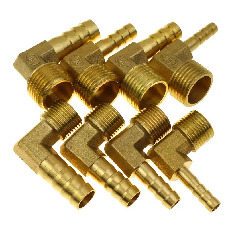 Brass Plumbing Fitting Hose Tail Barb Male Elbow For ID 6/8/10/12mm x 1/8 1/4 3/8 1/2 BSPP | Обустройство дома