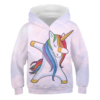 

Hot sale 2020 Autumn And Winter New Children Unicorn Hooded polyester cartoon Clothing Boy 4-14Years Clothes Long Sleeve hoodies