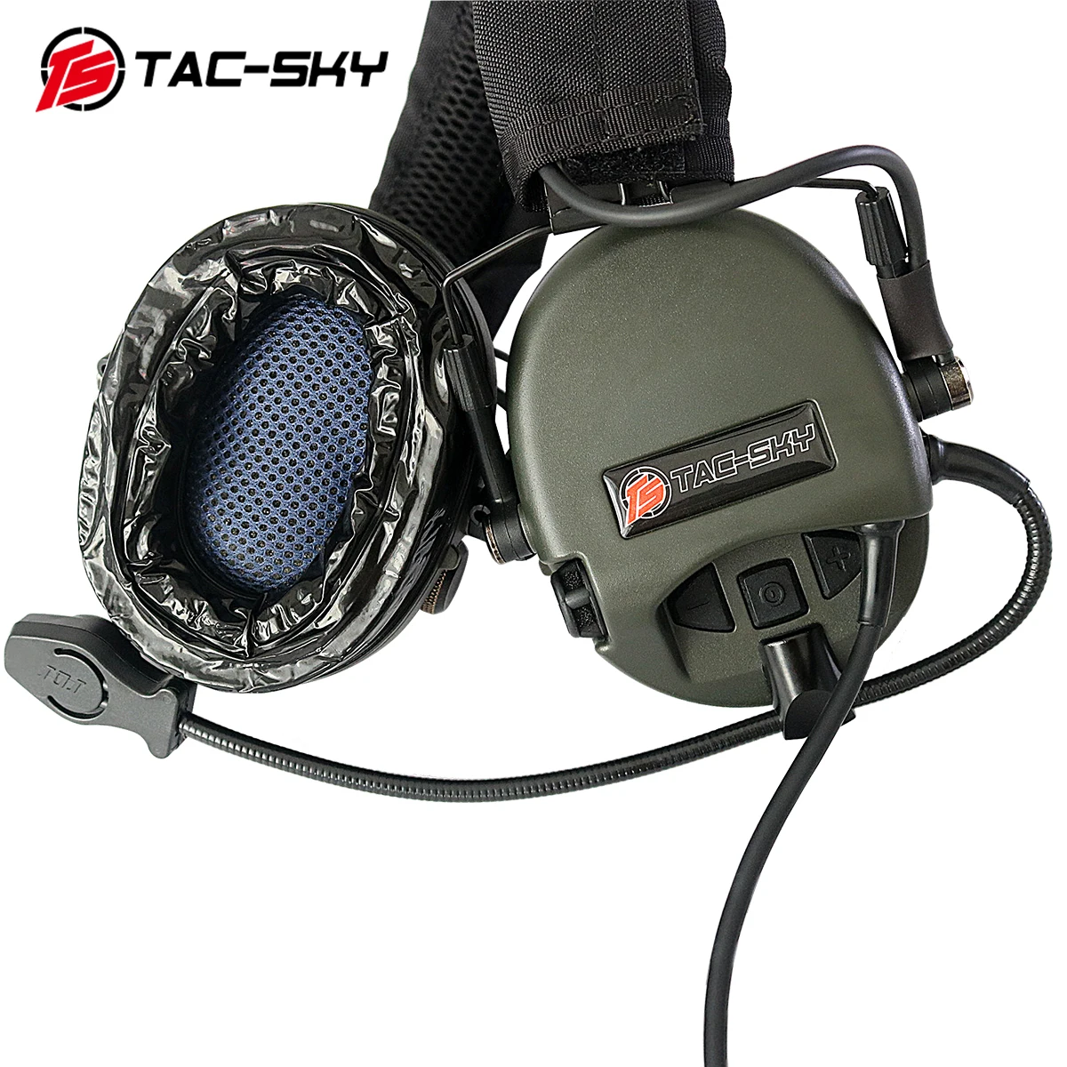 TAC-SKY чай Hi-Threat Tier 1 силиконовые наушники охотничьи спортивные военные шумоподавление звукосниматель тактическая гарнитура + KENWOOD U94 PTT
