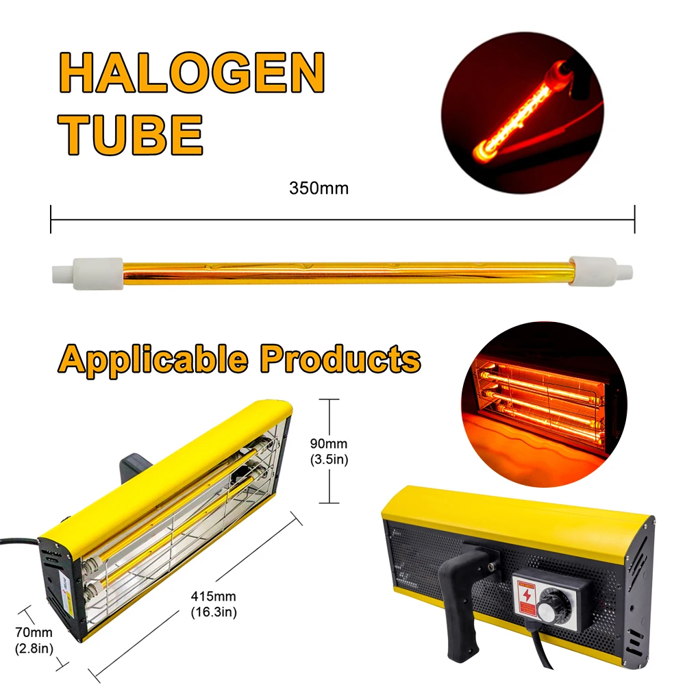 1000W Halogen Tube Quartz Ruby Drying Painting Printing Infrared Paint Curing Lamp Shortwave Heater Baking Light,infrared paint curing lamp