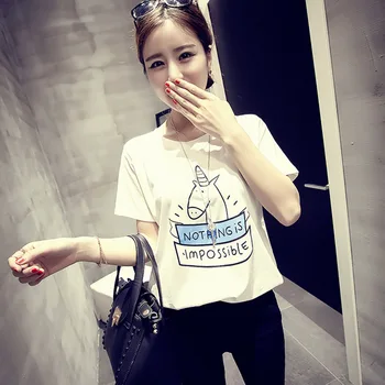 

2020 Ladies Black White Cotton T Shirt Women Slim Tshirt Plus Size Short Sleeve Female Casual Tees T-Shirt Girl Harajuku S0373