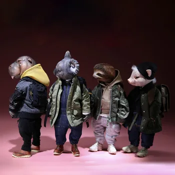 

17.5cm Realistic Animal Action Figure Hippo Hippopotamus Pig Koala Otter Model Decoration Model Building Kits