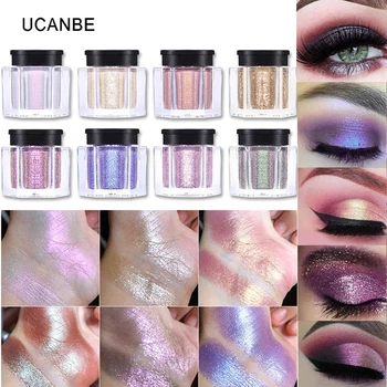 

UCANBE Brand Shimmer Loose Eye Shadow Powder Makeup Pigment Waterproof Glitter Eyeshadow 3D Nude Metallic Eyes Powder Cosmetics