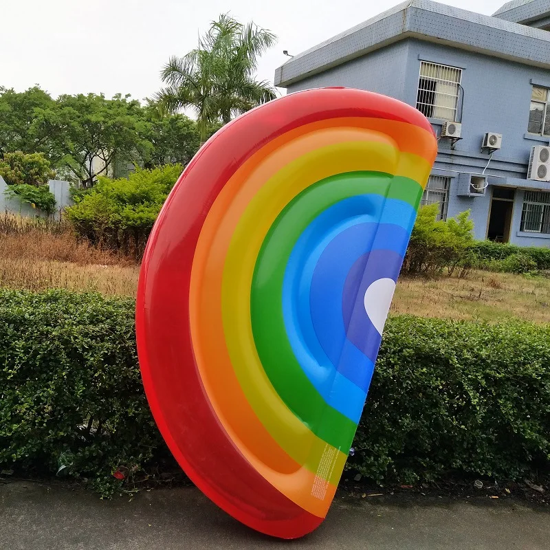 

Factory Direct Selling Currently Available PVC Inflatable Half Rainbow Floating Row, Inflatable Semicircle Rainbow Floating Bed