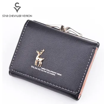 

2020 New Cartoon Leather Women Purse Pocket Ladies Clutch Wallet Women Short Card Holder Cute Girl Deer Wallet Mini Wallet Mujer