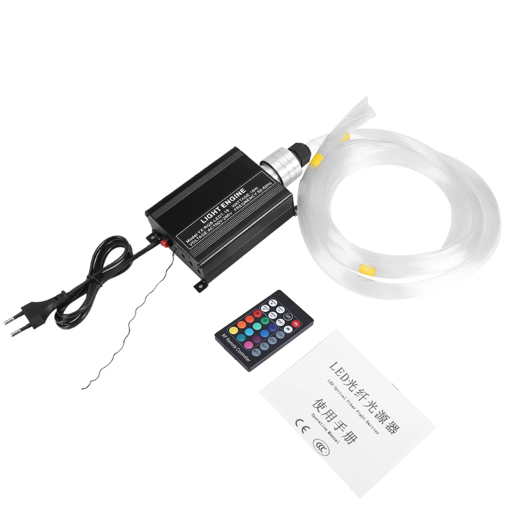 

16W RGBW Light Engine LED Fiber Optic Ceiling Decor Kit Light Engine With Remote Controller Light Engines EU Plug Dropshipping