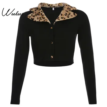 

2020 Sexy Turn Down Collar Patchwork Jacket Women Black Slim Waist Cropped Jackets Spring Autumn Streetwear Jackets