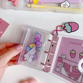 

Mini Fruit Flower 3 Hole Notebook Loose Leaf Binder Planner Transparent Journal