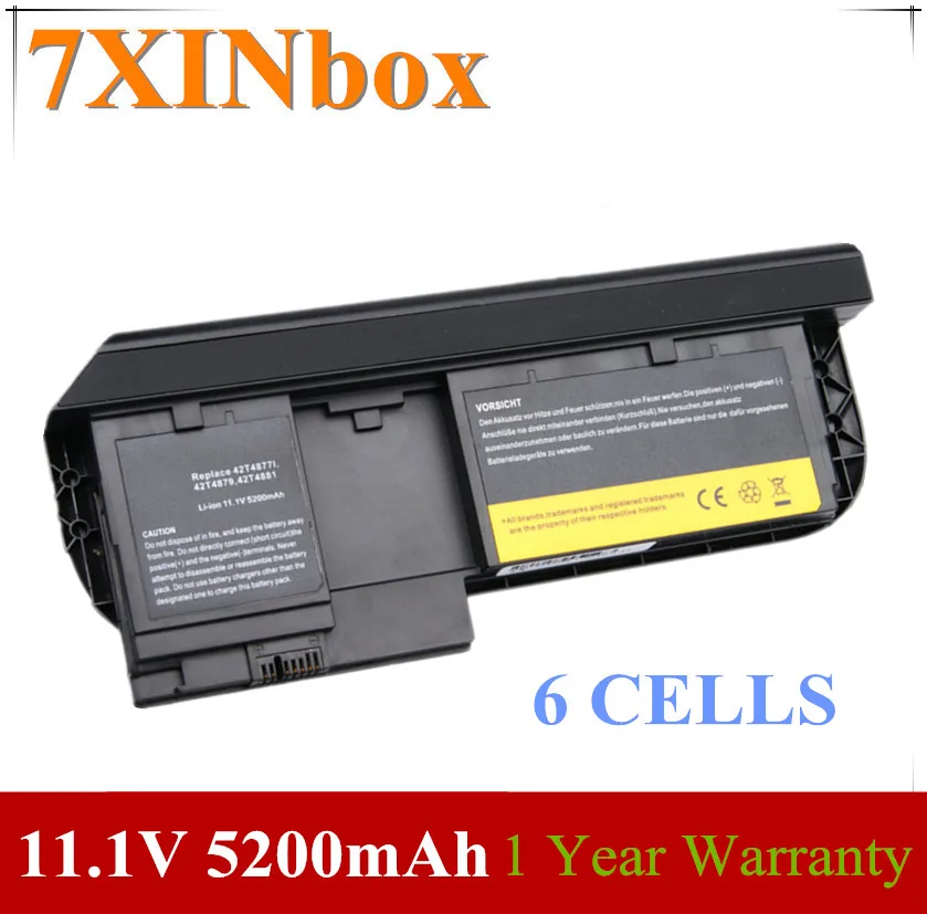 Аккумулятор 7XINbox 11 1 В 5200 мАч для планшета Lenovo ThinkPad X220t X220 0A36285 0A36286 42T4877l 42T4879 42T4881 |