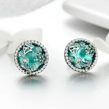 BISAER, серьги-гвоздики, натуральная 925 пробы, серебро, синий кристалл, морской мир, серьги, розовые, для женщин, новинка, Букле д 'Орель, GXE496