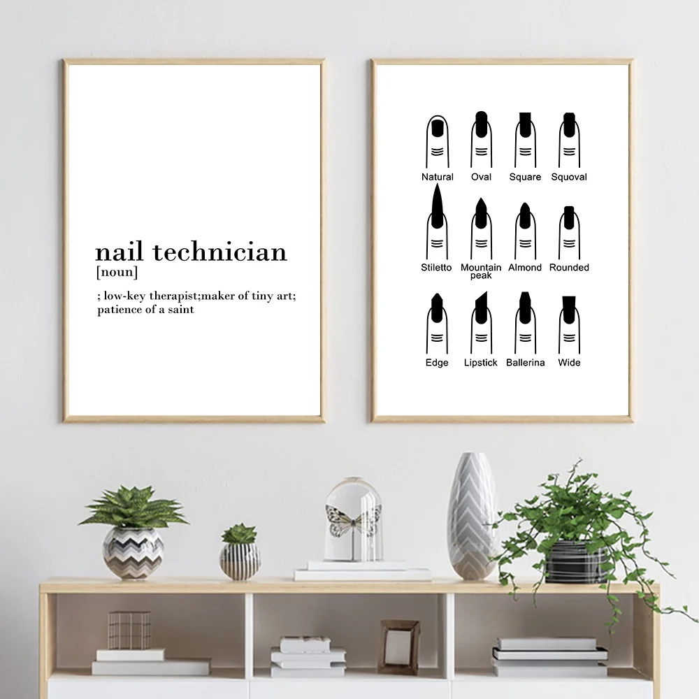 

Different Shapes Of Fingernails Canvas Painting Wall Art Quotes Poster Print Black And White Print Painting Pictures Home Decor