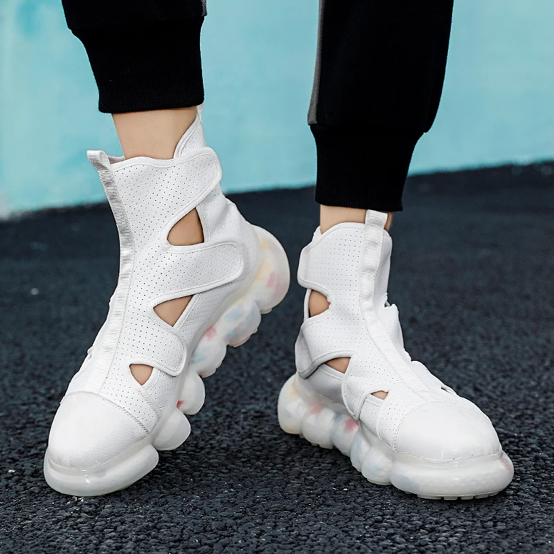 Fashion Men's Sandals Summer Soft Sandals High Quality Microfiber Leather Sandals Outdoor Antiskid Damping Men Roman Sandals