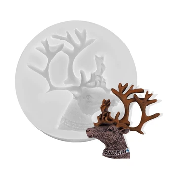 

Christmas Deer Elk Head Silicone Fondant Resin Mold Chocolate Cake Decor Tools