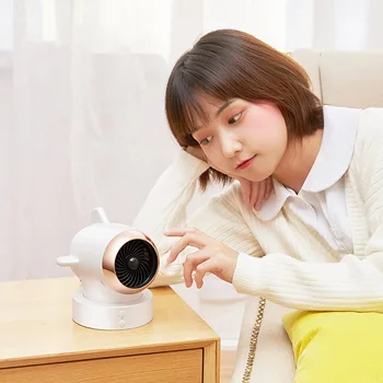 

220V Mini Electric Portable Electric Fan Heater 2 Color Available Energy Saving Fast Heating Head Shake Fan Heater 2019