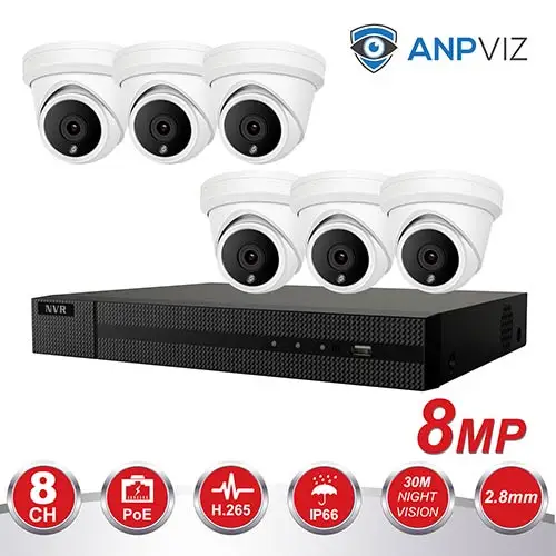 8CH 4K Hikvion OEM POE NVR комплект камер видеонаблюдения Системы 4/6/8 шт. 8MP башни безопасности купольная камера POE IP Камера видеонаблюдения 2 ТБ HDD - Цвет: 6PCS 4K Turret KIT