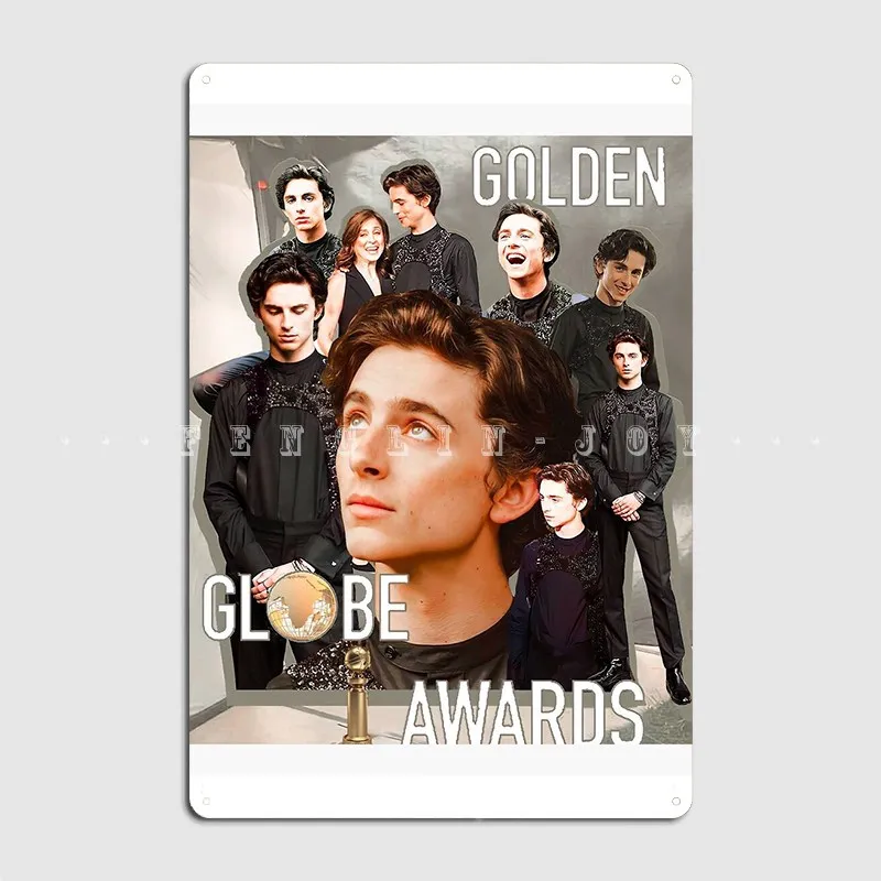 Timothée X Golden Globes Metal Sign Cinema Soggiorno Cucina Decorazione Decorazione Della Parete Tin Sign Poster