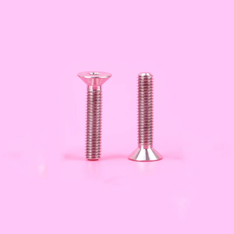 1 шт. RISK M6x30mm Титан Ti литые болты для велосипеда TC4 Ti Плоские наушники колпак болт Велоспорт MTB дорожный велосипед винт M6* 30 мм - Цвет: Titanium
