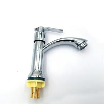 

Alloy Desktop Single Hole Basin Faucet Single Cold Washbasin Bathroom Water Tap Bathroom Kitchen Sink Faucet