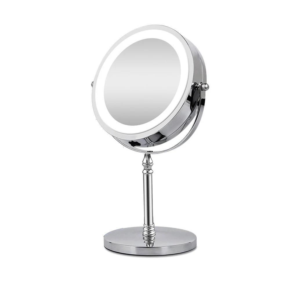 5X mirror Светодиодный светильник, зеркало для макияжа 5X, настольное туалетное зеркало, двухстороннее косметическое зеркало с подсветкой, дропшиппинг - Цвет: 5X mirror