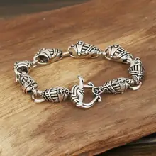 Чистое Серебро 925 серебро Мужская мода воин Броня шлем ссылка S925 браслет