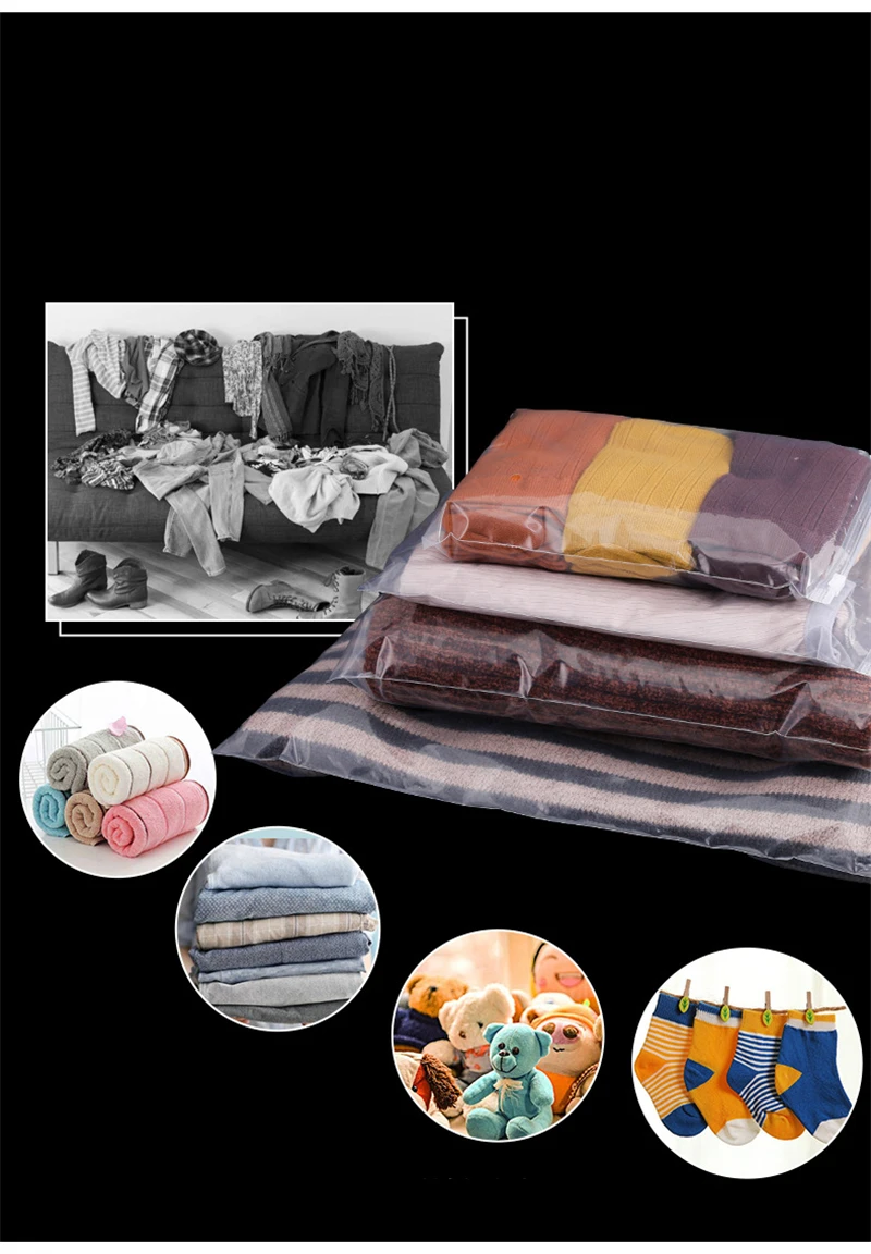 10 stücke 12 drähte Transparent Zipper Tasche Home Reise Tuch T-shirt Schal Puppe Lagerung Verpackung Mit Luft Loch Wiederverschließbare Selbst dichtung – Detail 7