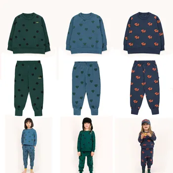 

tc2020 Autumn and winter children plus velvet padded sweater casual trousers suit