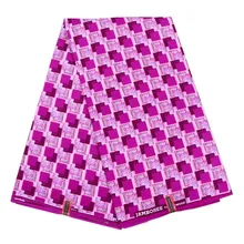 Розовый красивый узор Высокое качество Анкара Африканский настоящий голландский воск ткань полиэстер Шитье 6 ярдов \ Лот