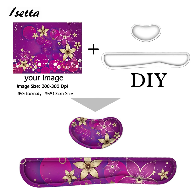 DIY   Customize Picture Logo Memory Foam Ergonomics Mouse Pad Keyboard Pad Wrist Rest Support   for Office Work