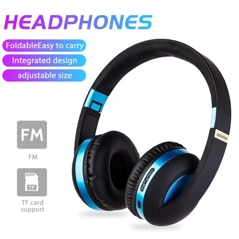 Gaming Headsets Wireless Bluetooth5 0 Headphones Foldable HIFI Stereo Music Headset Sports Earphones Support TF Card