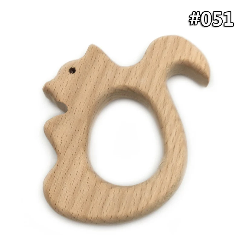 wood teether 051 DIY Baby Beech Wood Прорезыватель Мультяшные деревянные животные Детский Прорезыватель игрушка безопасная Сертификация Новорожденные пищевые, прорезывание зубов жевательный подарок - Цвет: wood teether 051