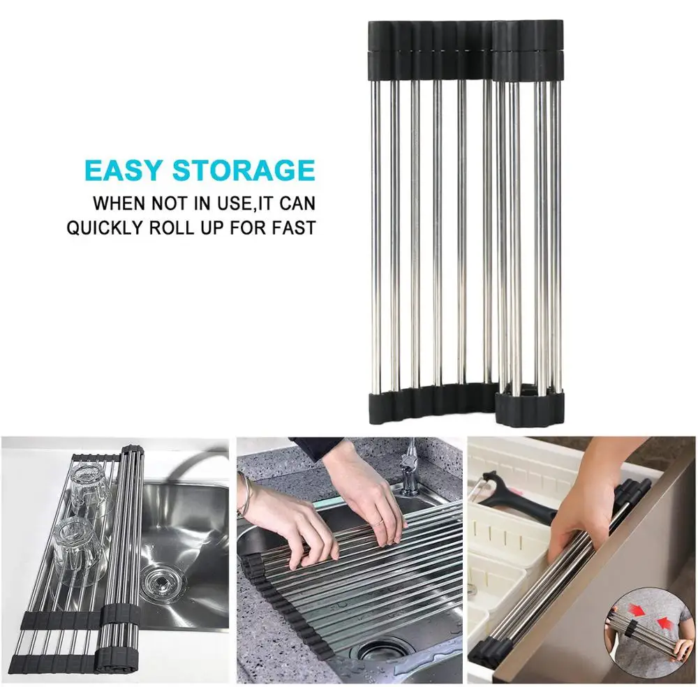 Dish Carrier Drain Rack for Dishes Multifunctional Streachable Easy to Storage