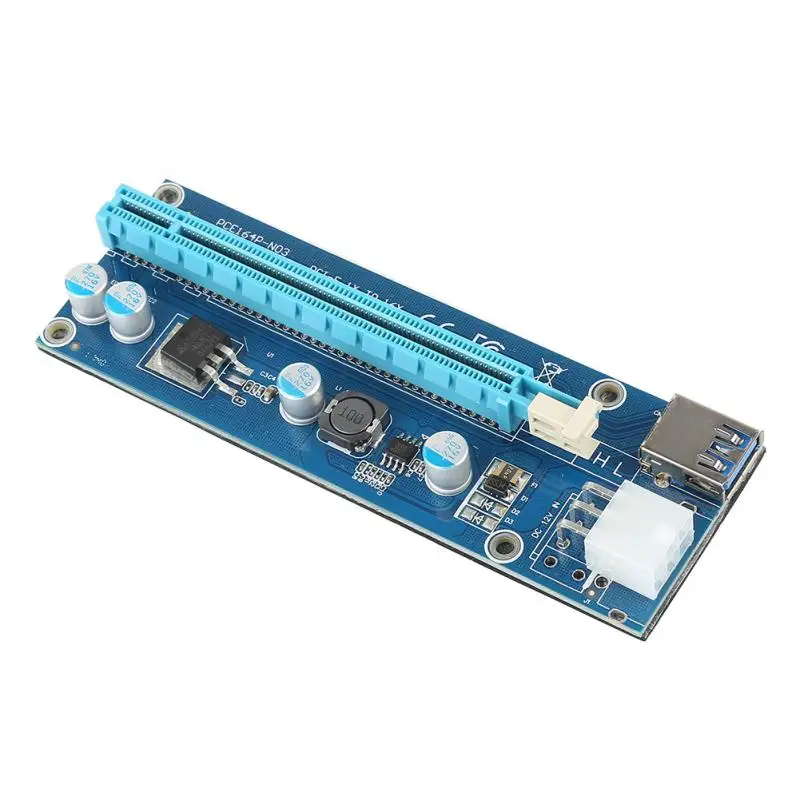 1 шт. USB 3,0 PCI-E Express 1X to 16X удлинитель Riser адаптер карта SATA 6 Pin Кабель питания горная машина Расширенный адаптер