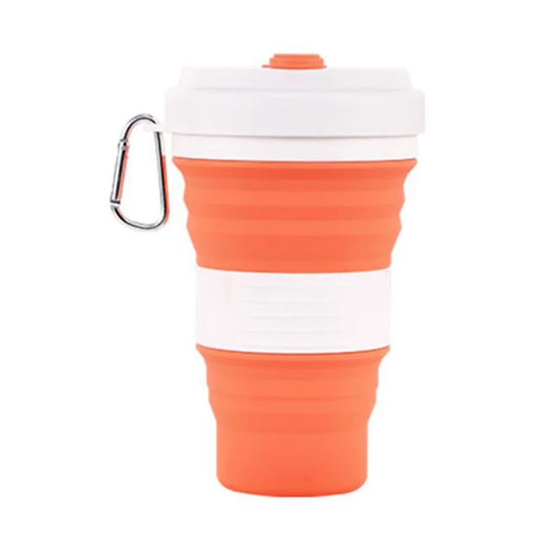 1 шт 550 мл дорожная Складная чашка бутылка для воды уличные товары для путешествий термоусадочная кофейная чашка креативный подарок чашка для воды складная бутылка для воды - Цвет: Orange