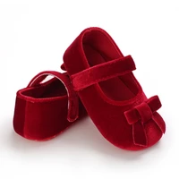 Prewalker Newborn Baby Plush Bow Solid Color Soft Comfort 0-18 Months Baby Casual Shoes Toddlers 3