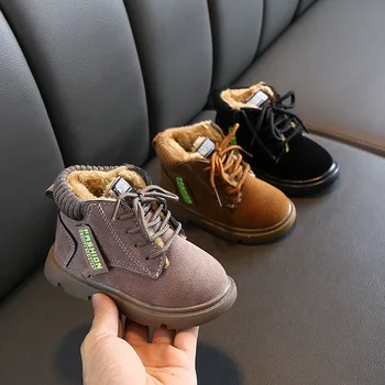 

Winter Children Martin Boots Warm Plush Baby Boys Snow Boots Non-slip Kids Shoes Girls Rubber Boots Fashion Sneakers