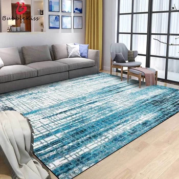 

Bubble Kiss Carpets For Home Living Room Modern Nordic Design Abstract Blue Lattice Area Rug Home Decor Bedroom Floor Mat Carpet
