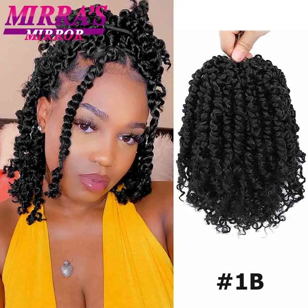  Passion Twist Crochet Hair 10 Inch Pre-twisted Passion Twist  Crochet Braids for Women Kids Pre-looped Short Curly Crochet Hair Bohemian  Synthetic Hair Extensions 8 packs 1B/27 : Beauty & Personal
