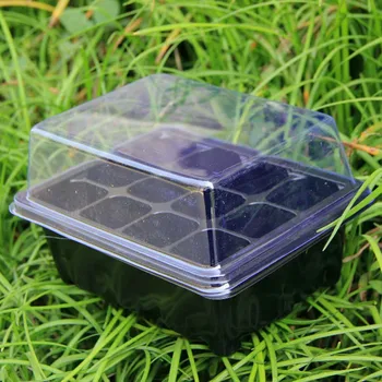 

2pcs 12 Cells Seed Trays Seedling Starter Tray Humidity Adjustable Plant Starter Kit with Dome and Base