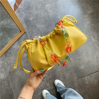 

2020 Pu Leather Cloud Bags For Women Fashion Small Shoulder Crossbody Bag Female Summer Handbags Lady Chain Phone Purses D298